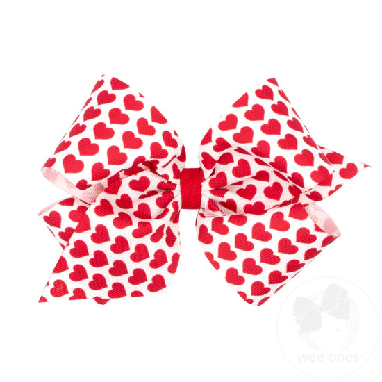 heart print king bow