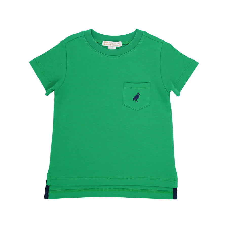 Carter Crewneck - Kiawah Kelly Green With Nantucket Navy Stork