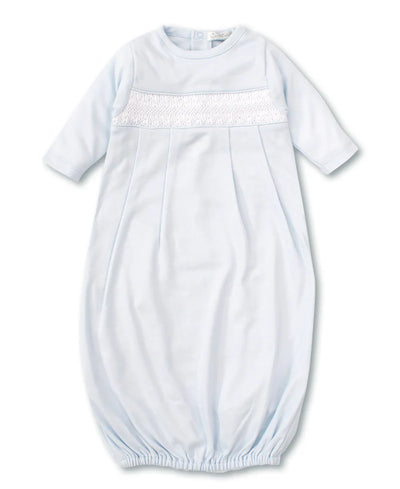 Hand Smocked CLB Charmed Blue Sack Gown