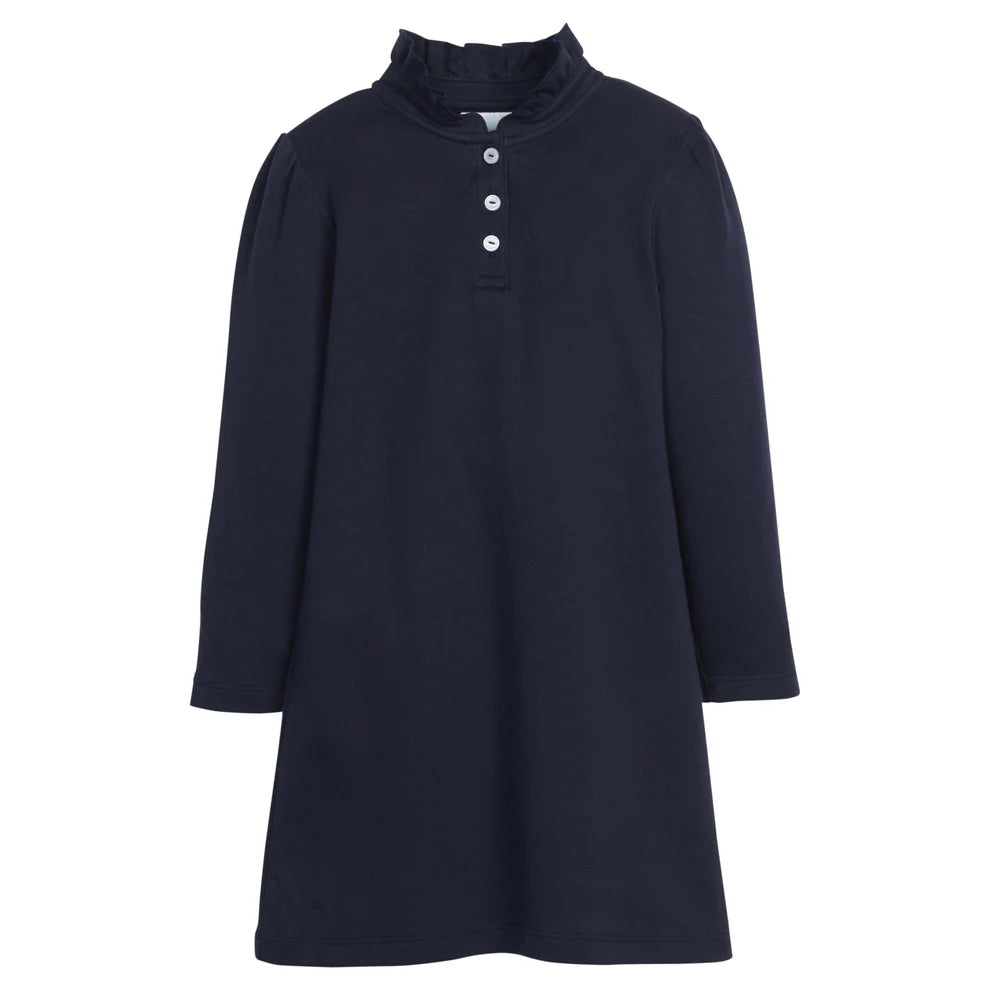 Long Sleeve Hastings Polo Dress - Navy