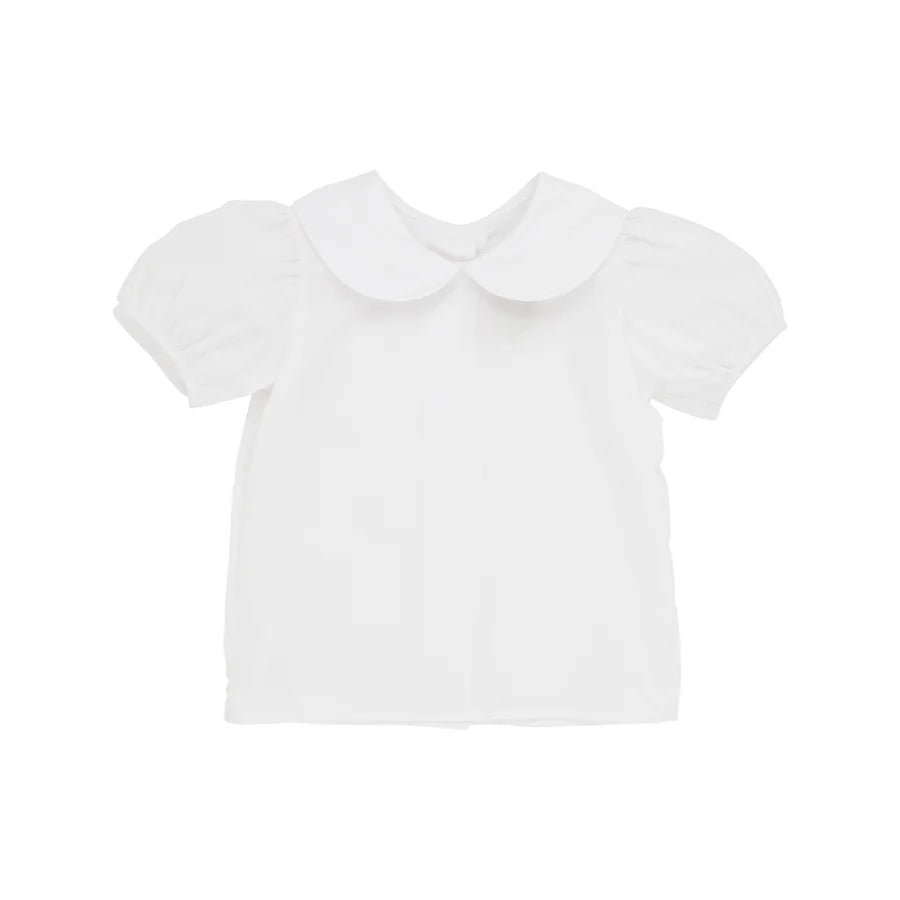 Maude's Peter Pan Collar Shirt & Onesie (Short Sleeve Woven) - Worth Avenue White