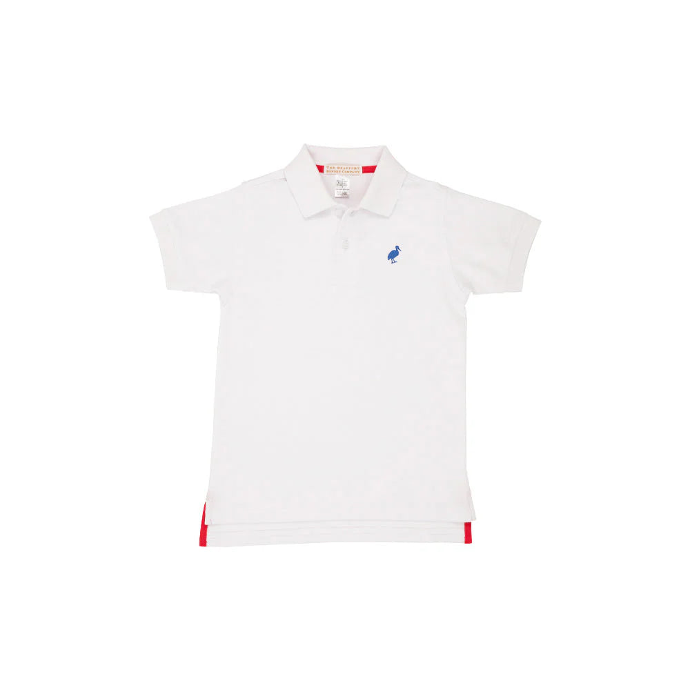 Prim & Proper Polo - Worth Ave White With Rockefeller Royal Stork