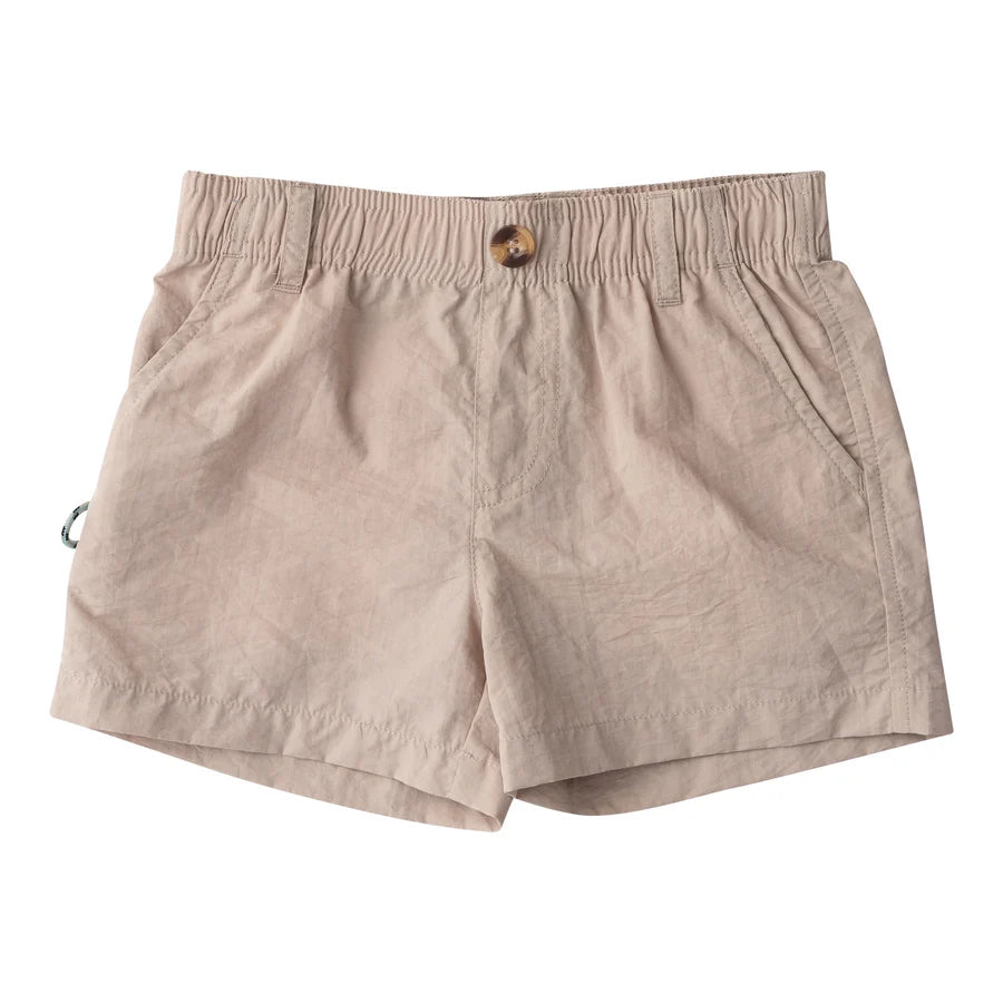 Boy's Outrigger Performance Short - Island Fossil Khaki