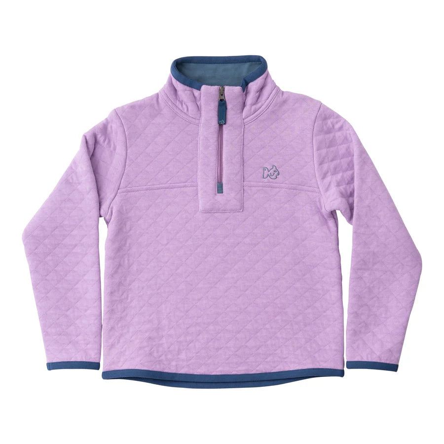 Girl's Quilted Zip Pullover - Sheer Lilac