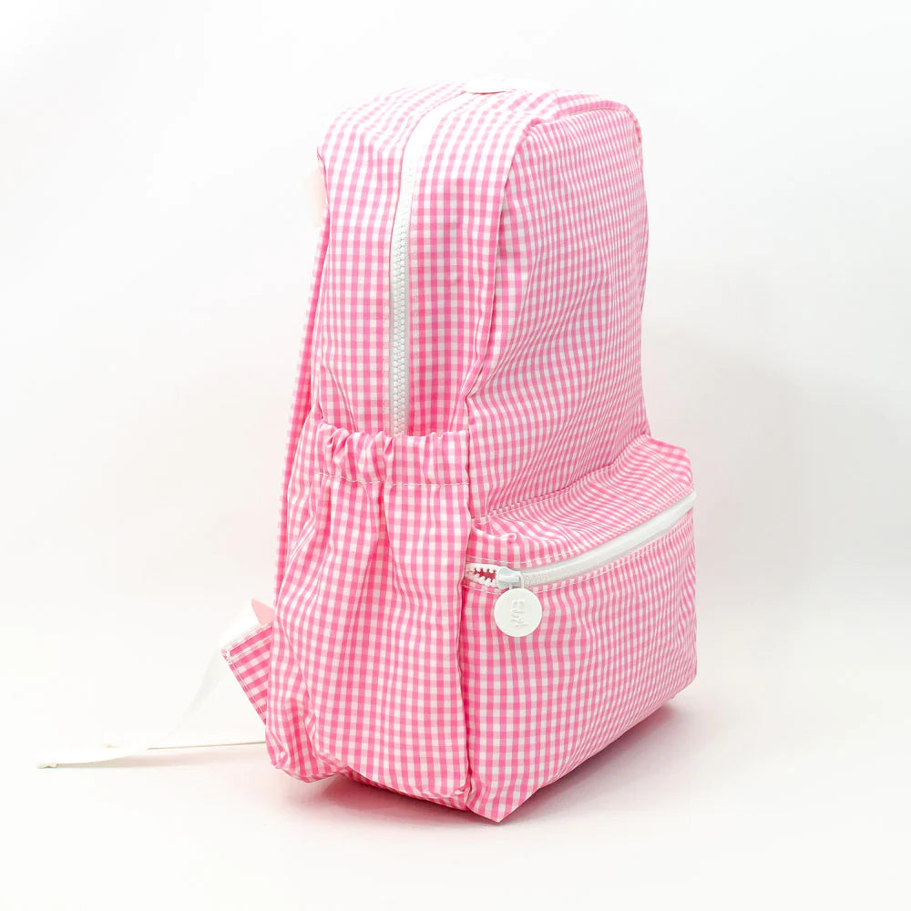 Pink gingham backpack on sale