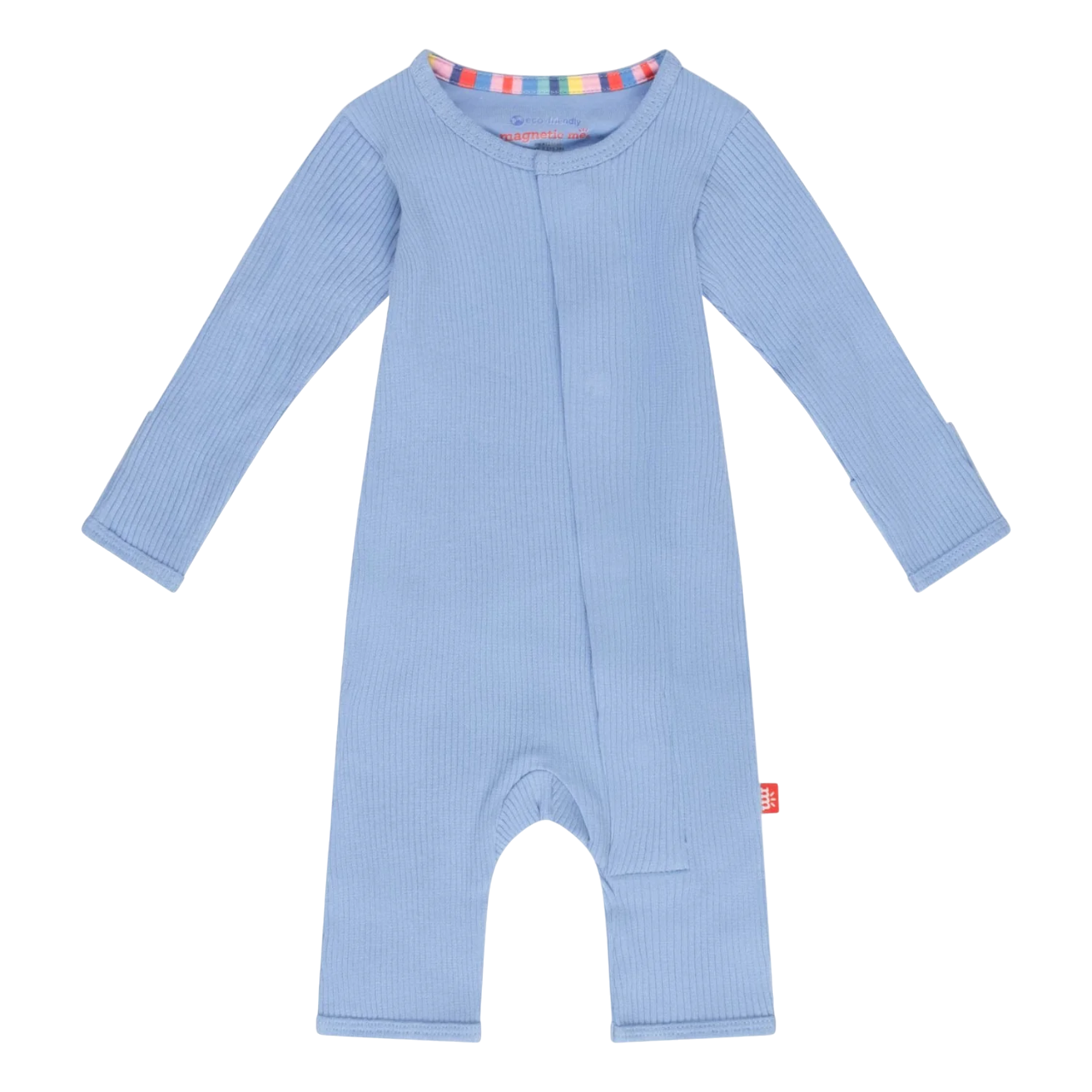 blue skies ribbed cotton magnetic fuss free coverall