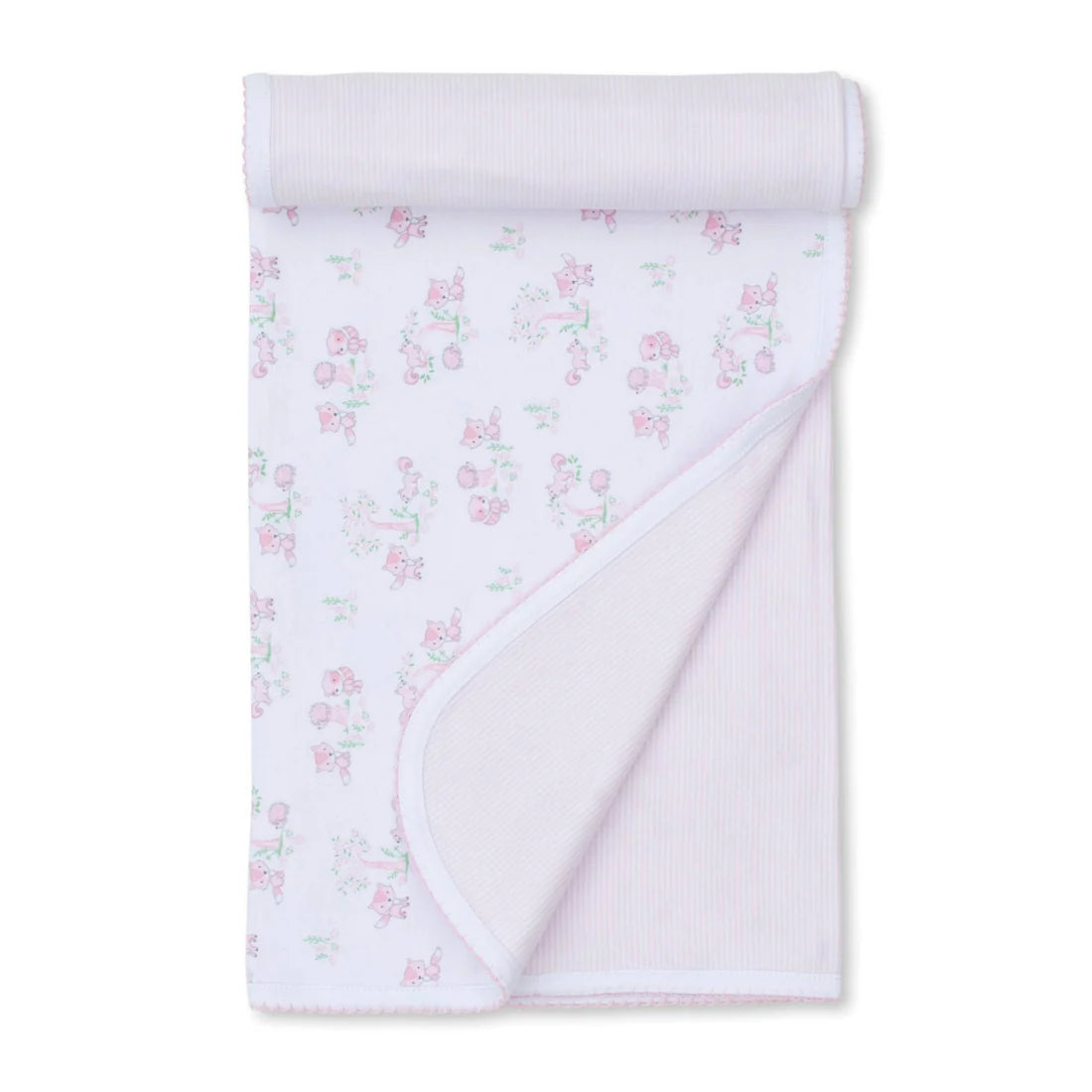 Forest Fun Pink Reversible Blanket