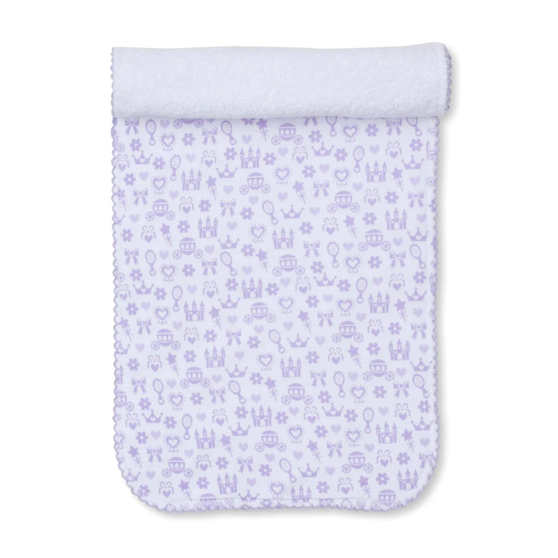 Royal Details Lilac Printed Burp Cloth