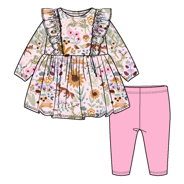 Garden of Dreams Modal Magnetic Little Baby Dress + Legging Set