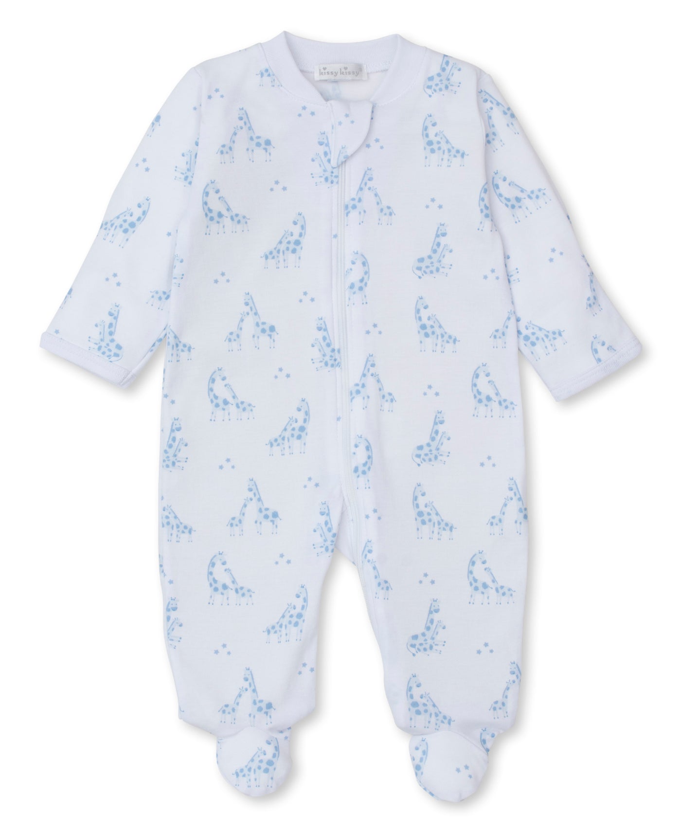 Giraffe Glee Blue Footie with Zipper