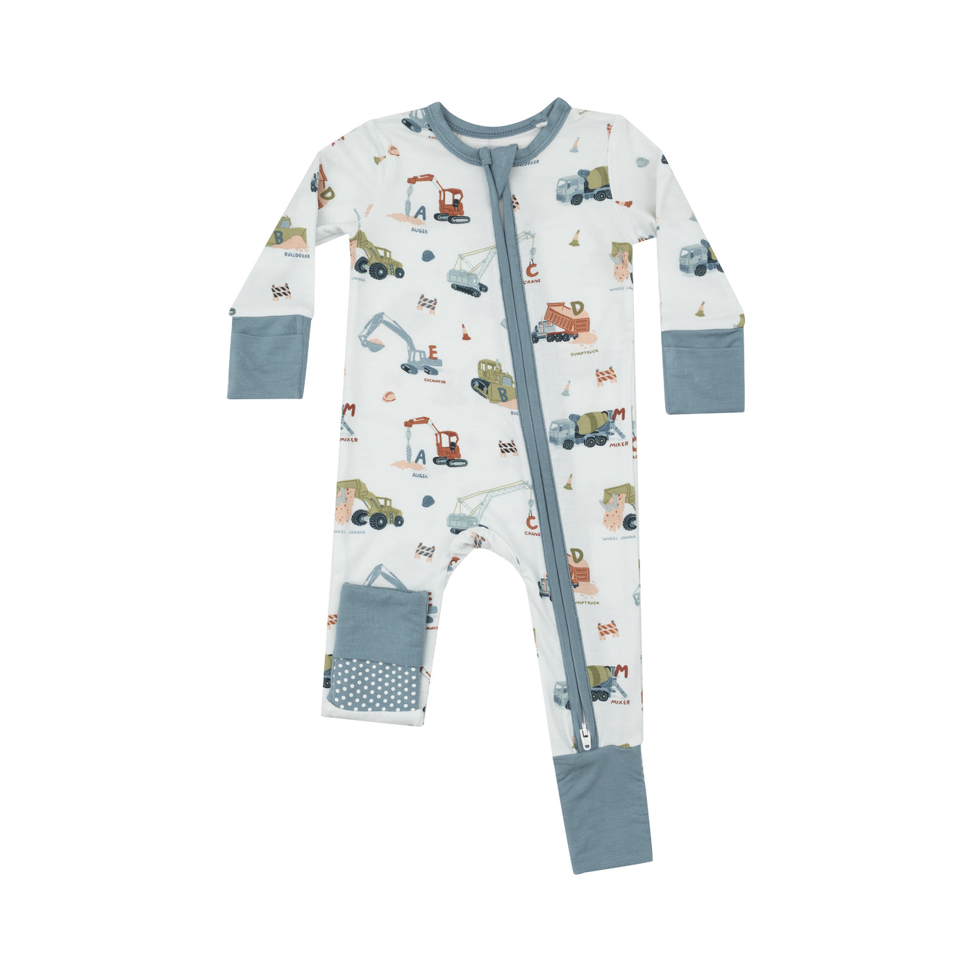 2 Way Zipper Romper Construction Alphabet