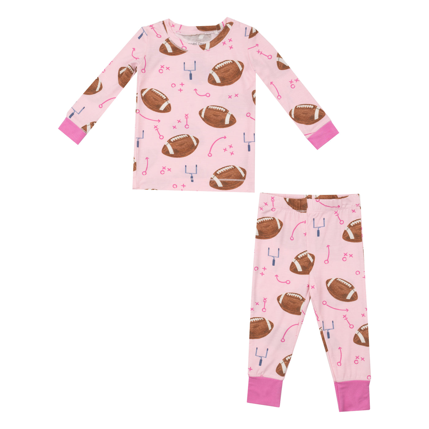 Footballs Pink - Long Sleeve Loungewear Set